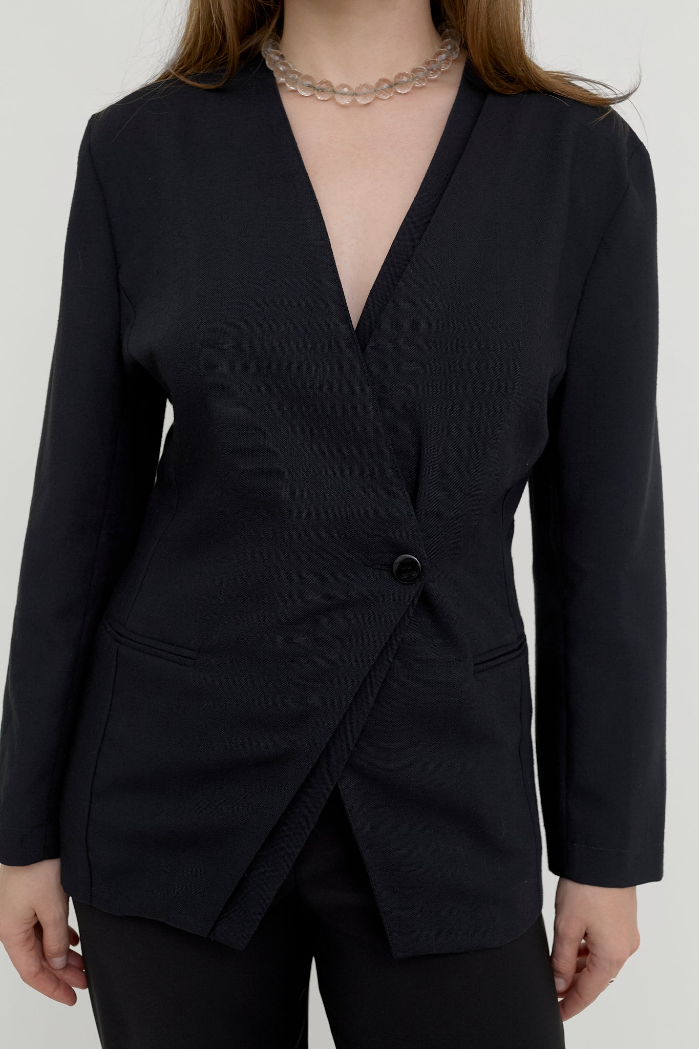 Midnight asymmetric blazer