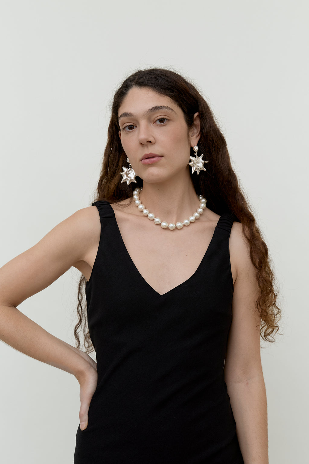 Black v-neck maxi dress