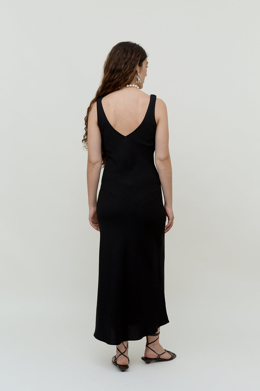 Black v-neck maxi dress