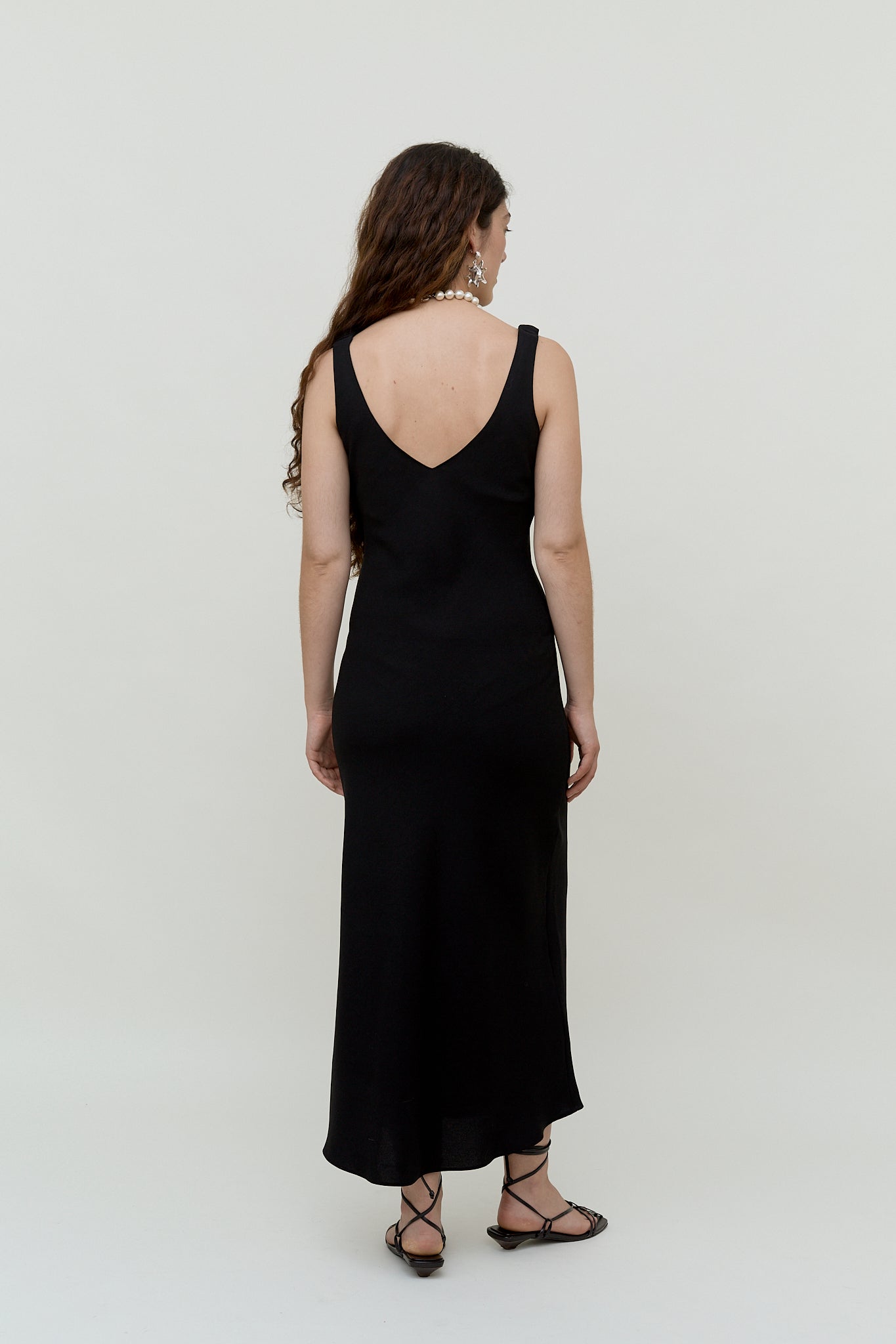 Black v-neck maxi dress