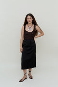 Minimalistic black midi skirt