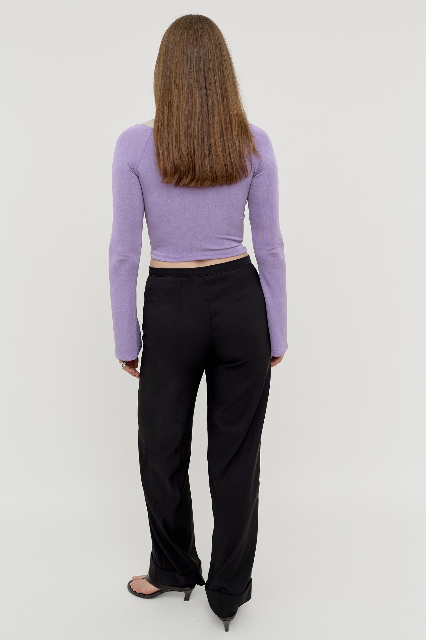 Lavender ruched tie-front top