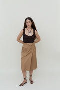 Button-front midi skirt