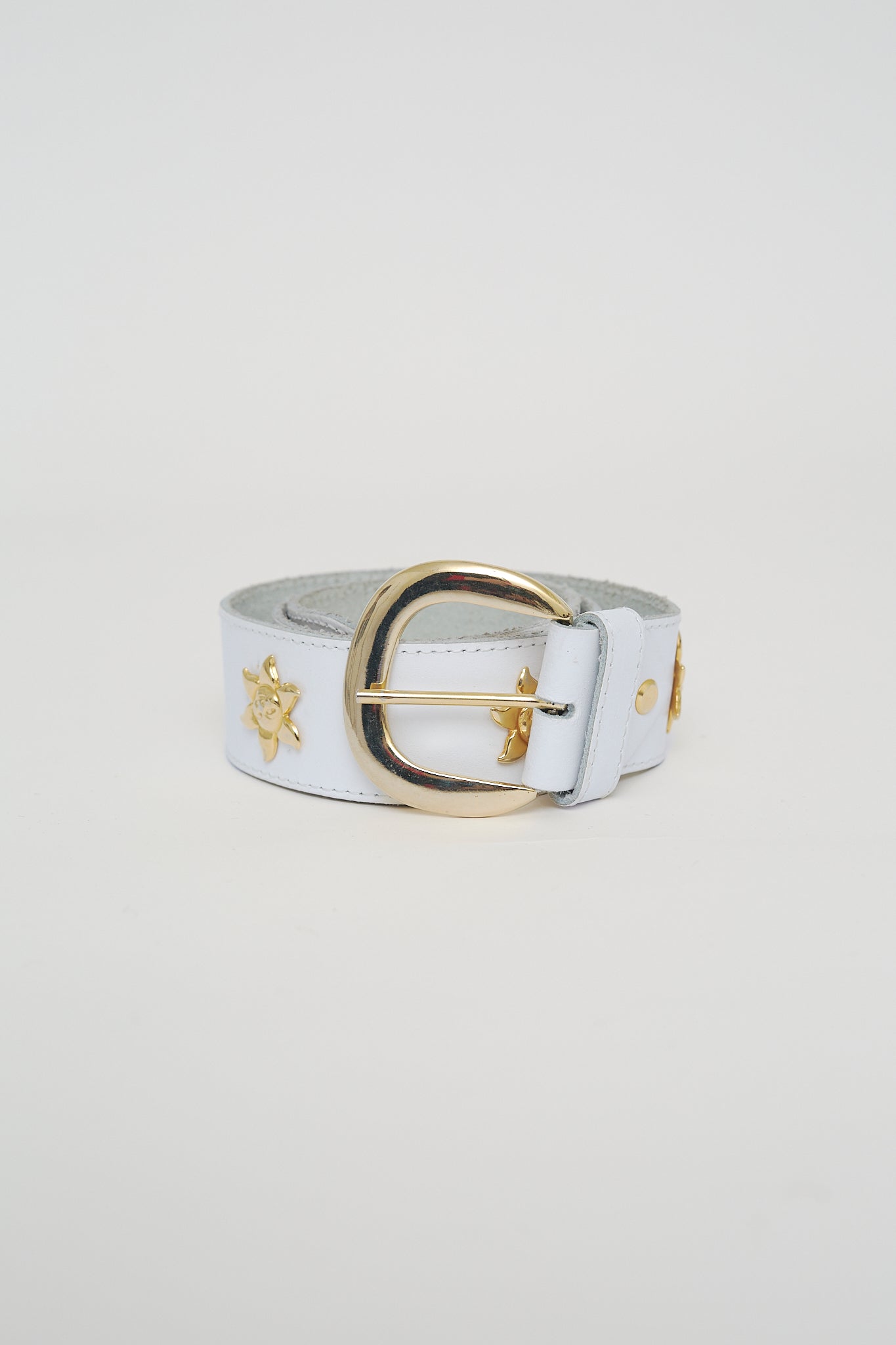 White leather belt