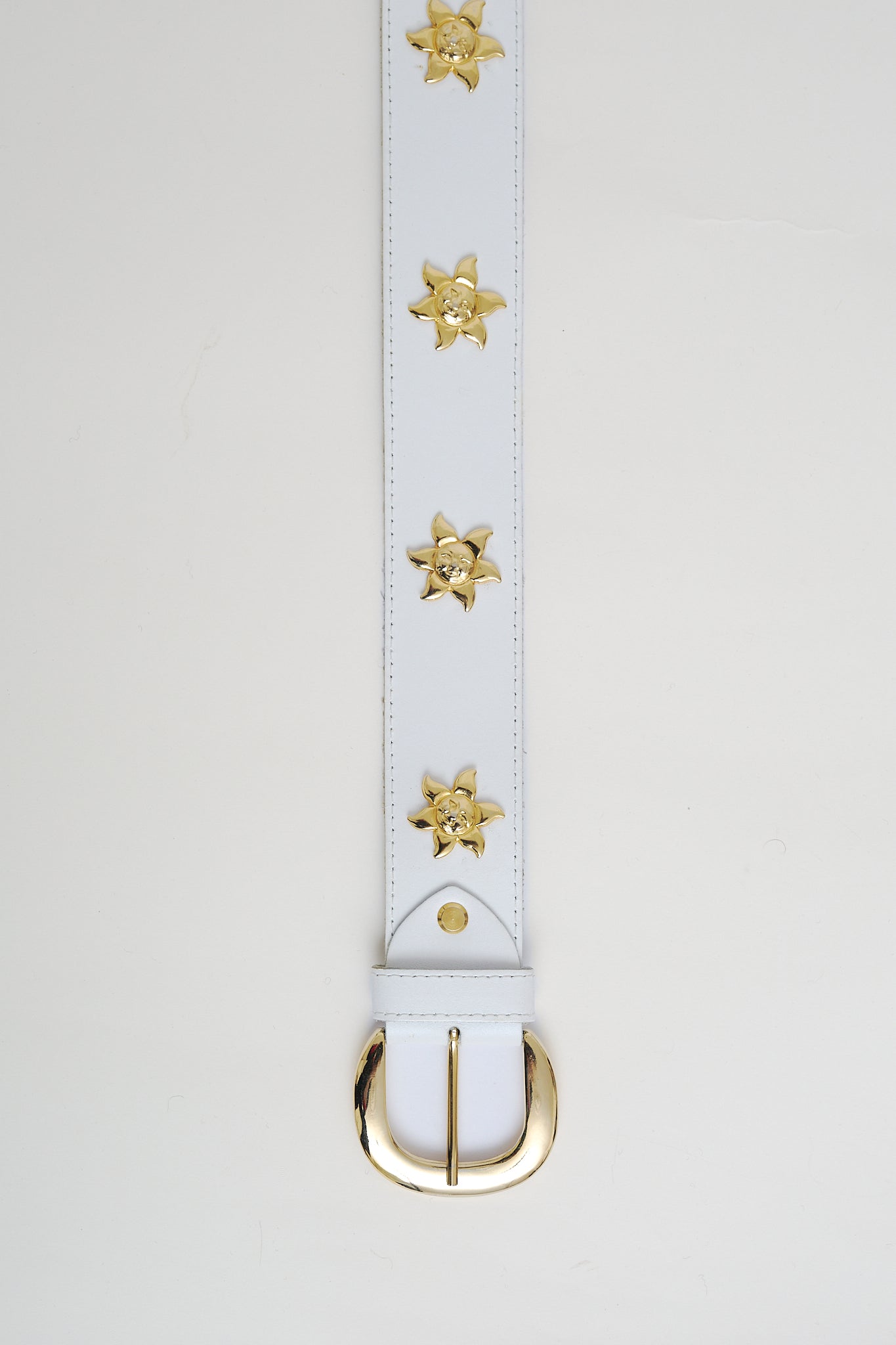 White leather belt