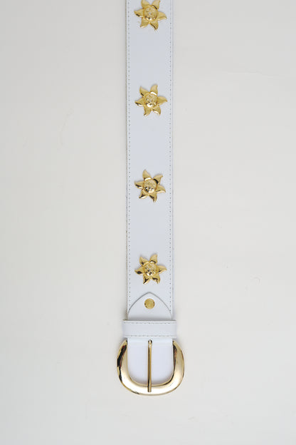 White leather belt