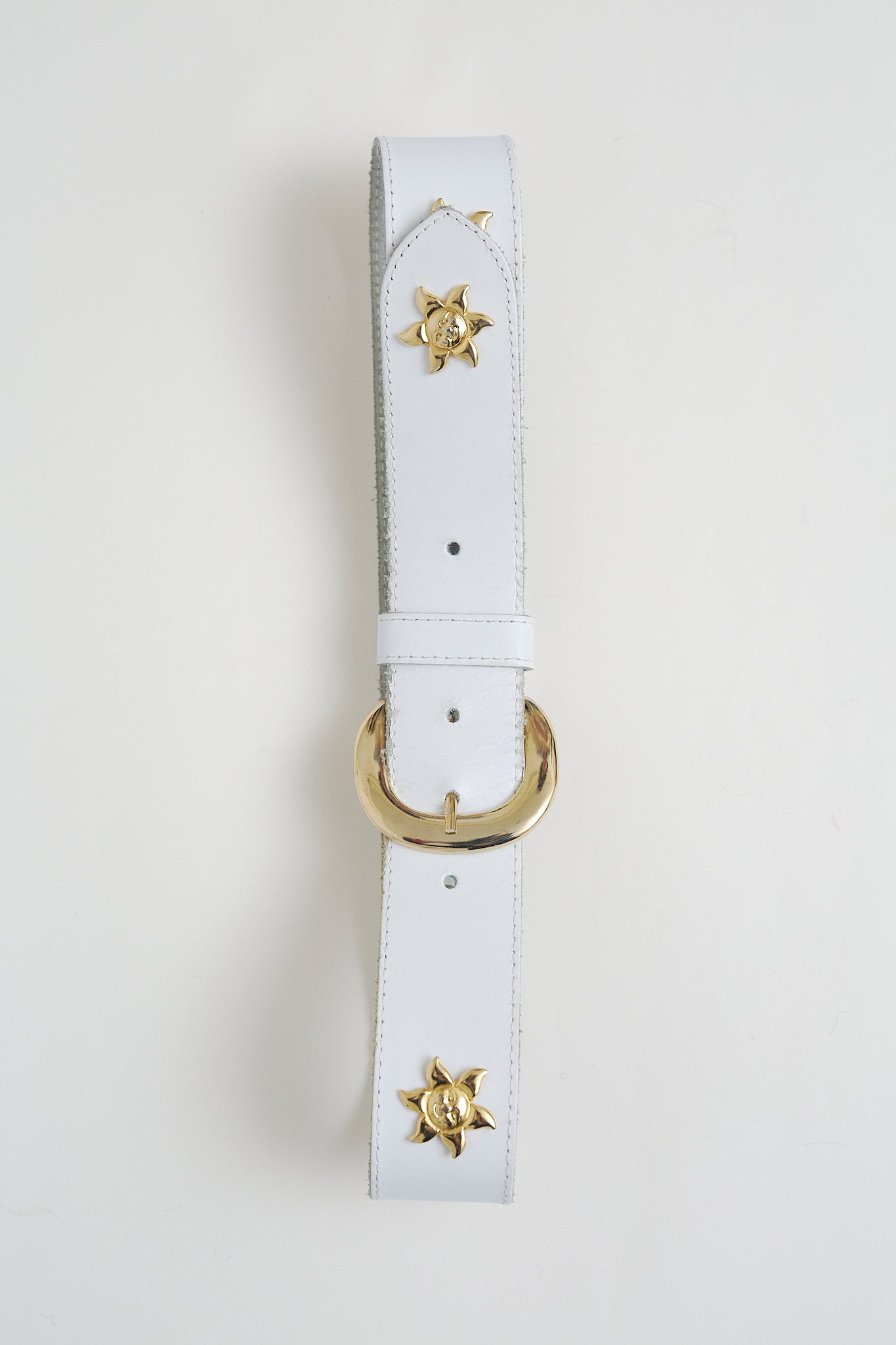 White leather belt