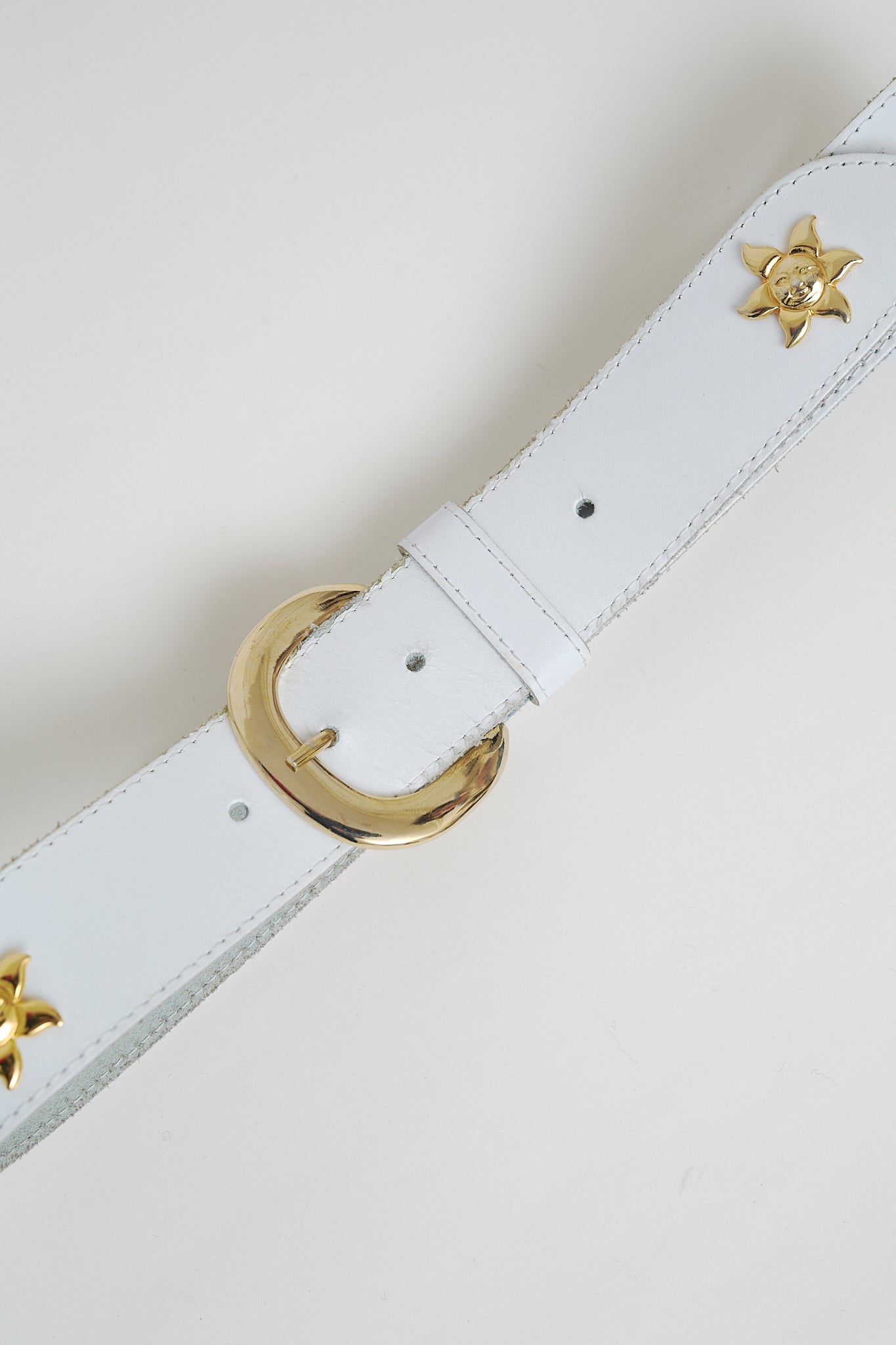 White leather belt