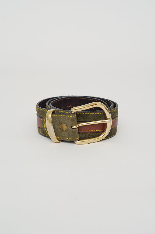 Suede leather belt