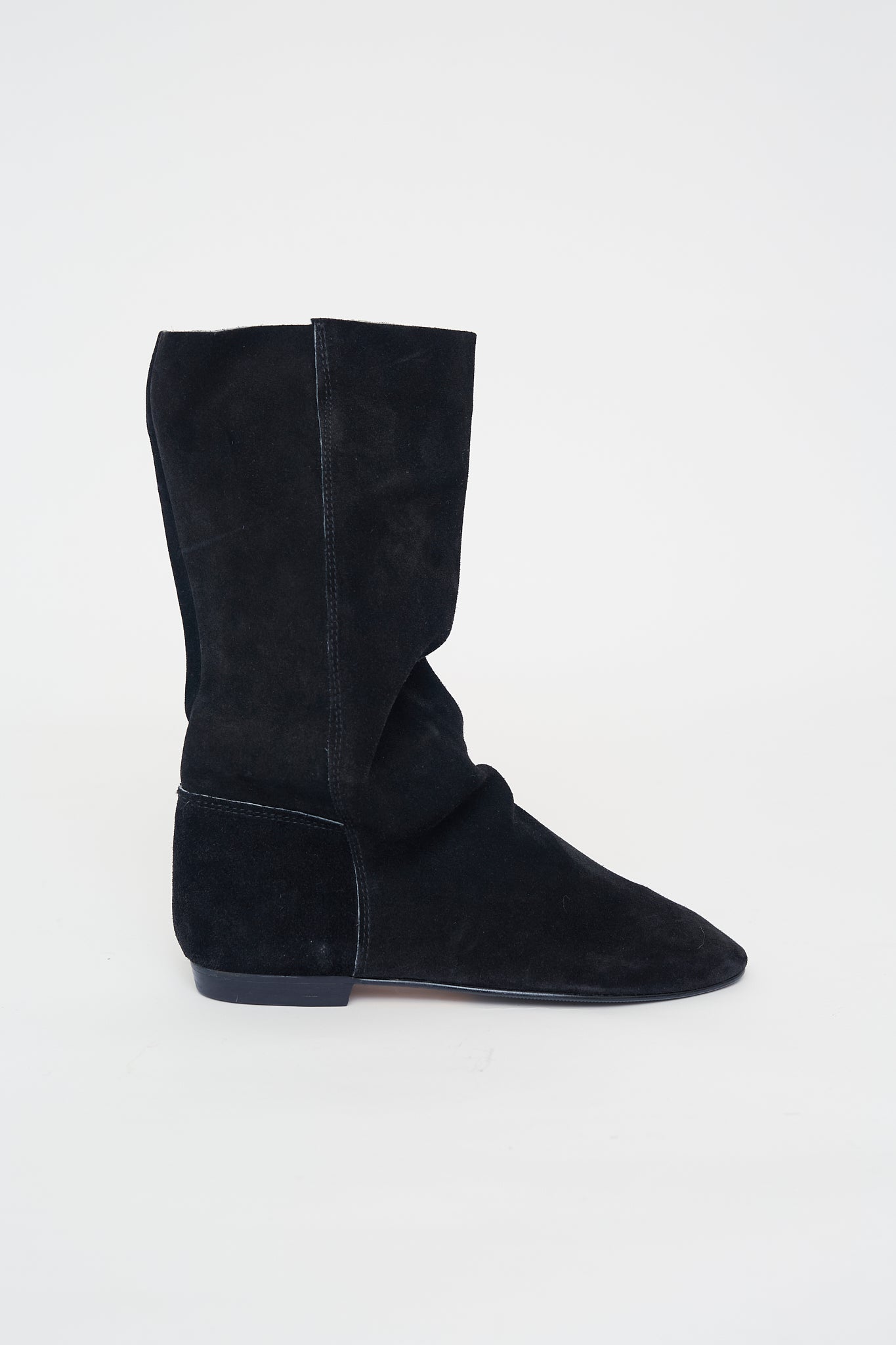 Suede flat boots