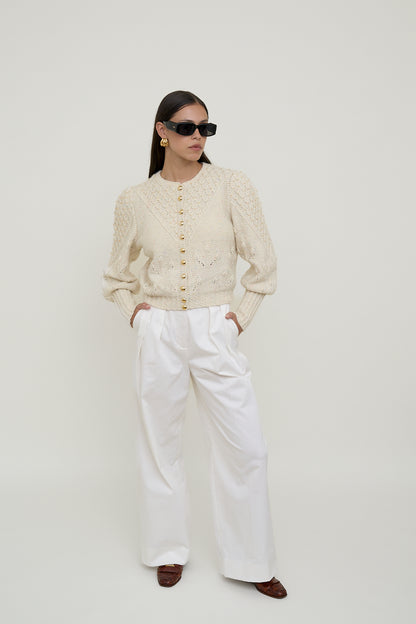 Austrian style white cardi