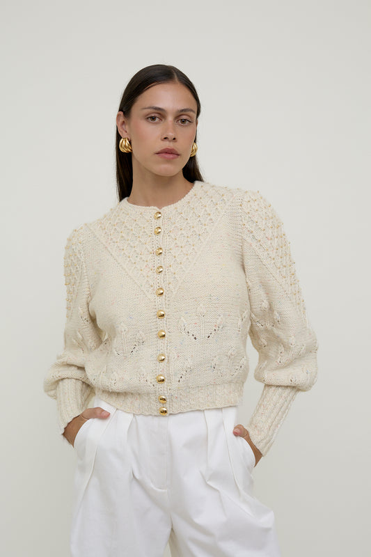 Austrian style white cardi