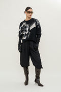 Vintage sequin motif angora knit