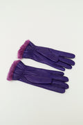 Made in Italy leather gloves, fur trim