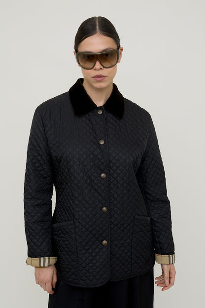 Burberry heritage velvet-collar jacket