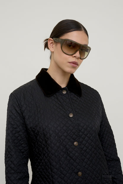 Burberry heritage velvet-collar jacket