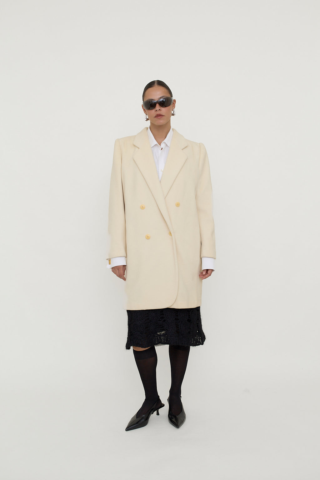 Mani wool cashmere blend double-breasted coat