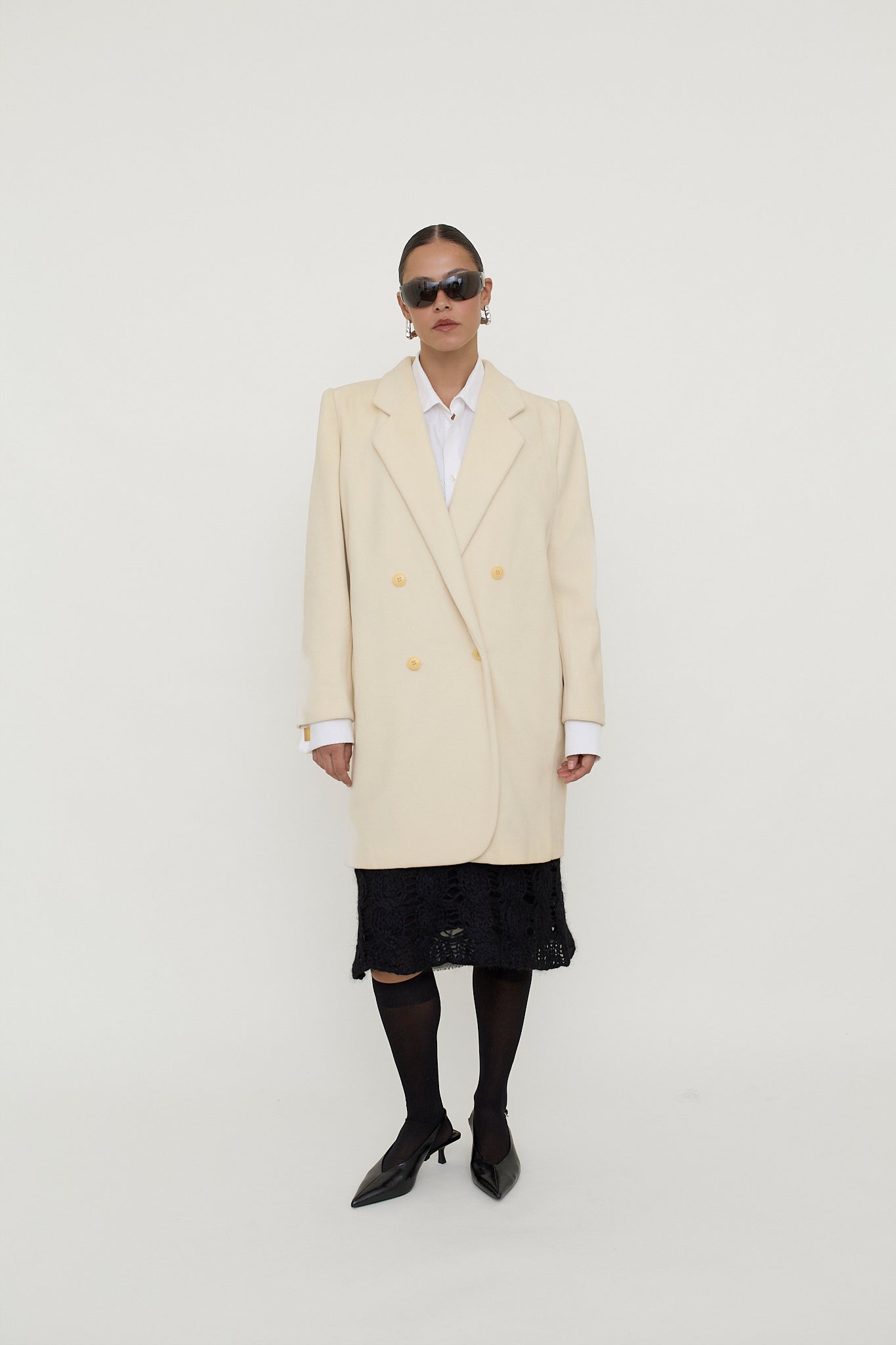 Mani wool cashmere blend double-breasted coat