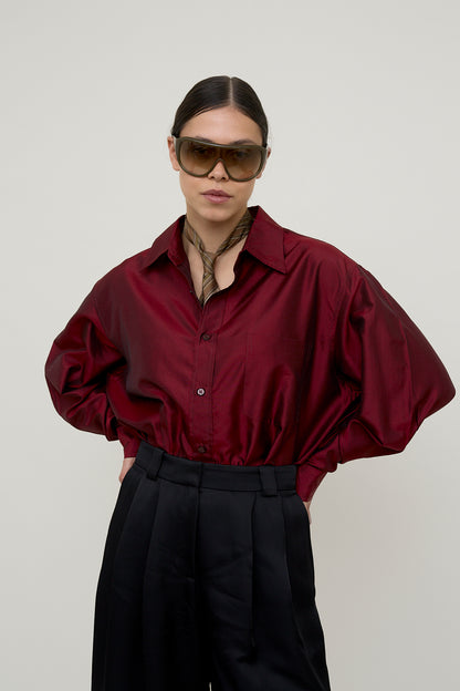 Merlot silk blouse