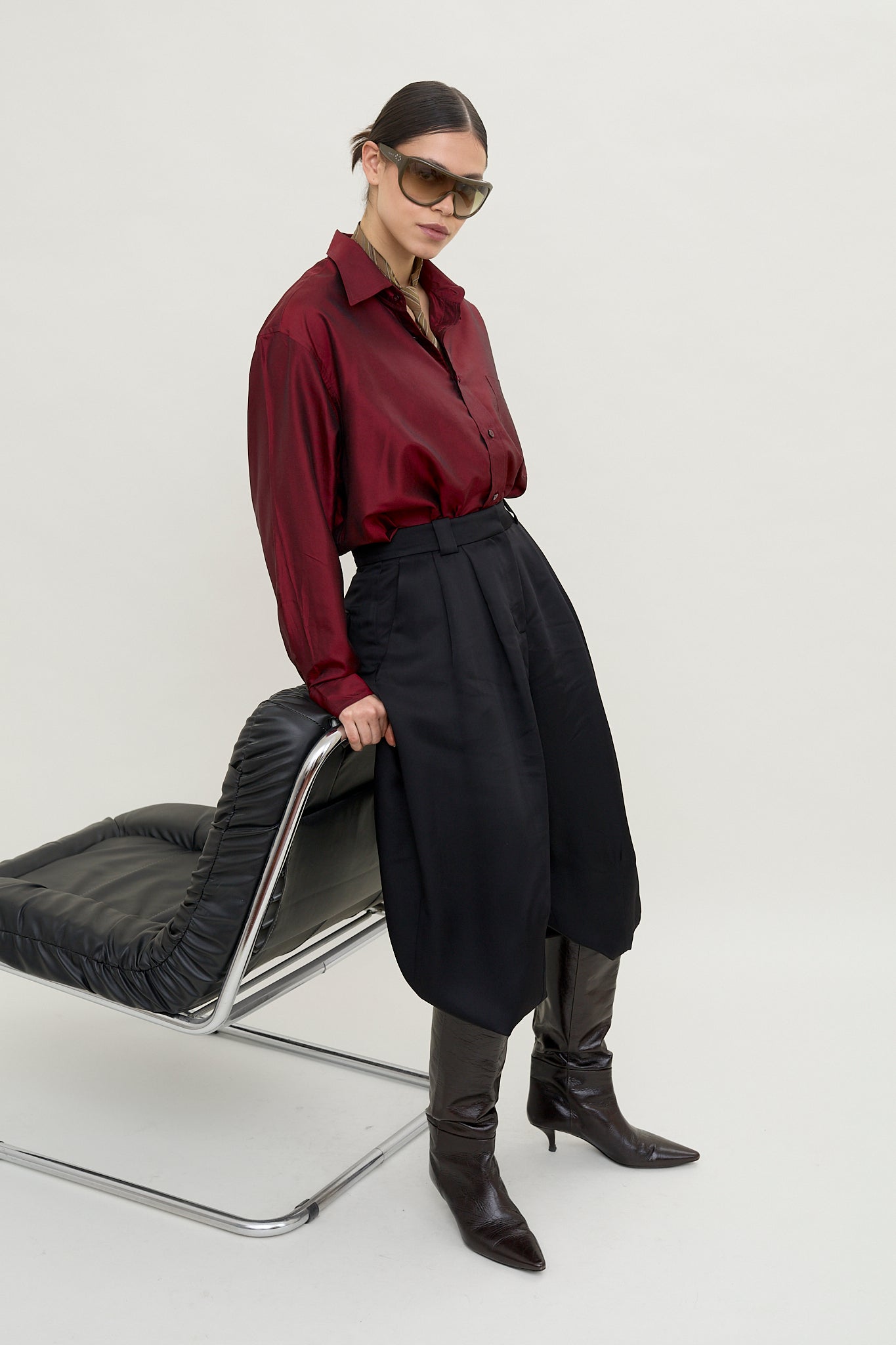 Merlot silk blouse