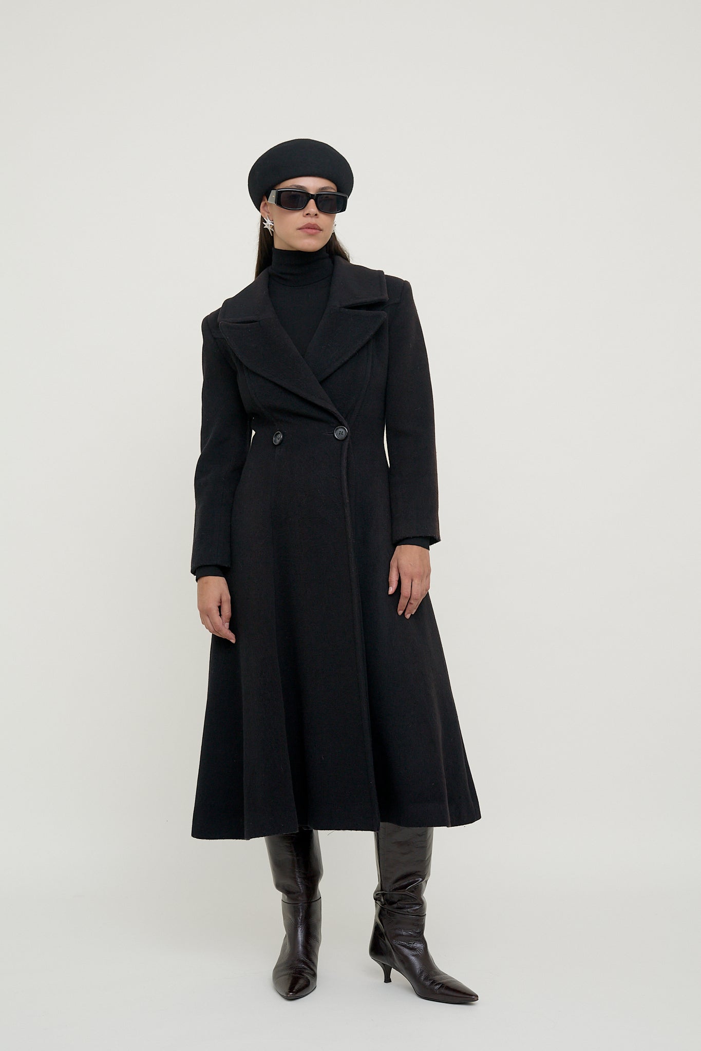 Vintage fitted A-line coat