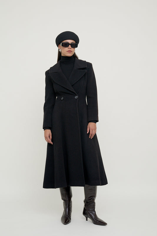 Vintage fitted A-line coat