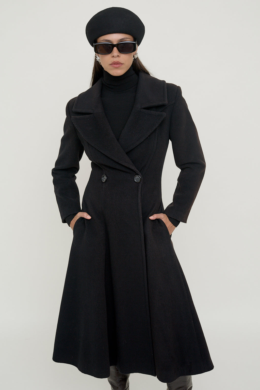 Vintage fitted A-line coat