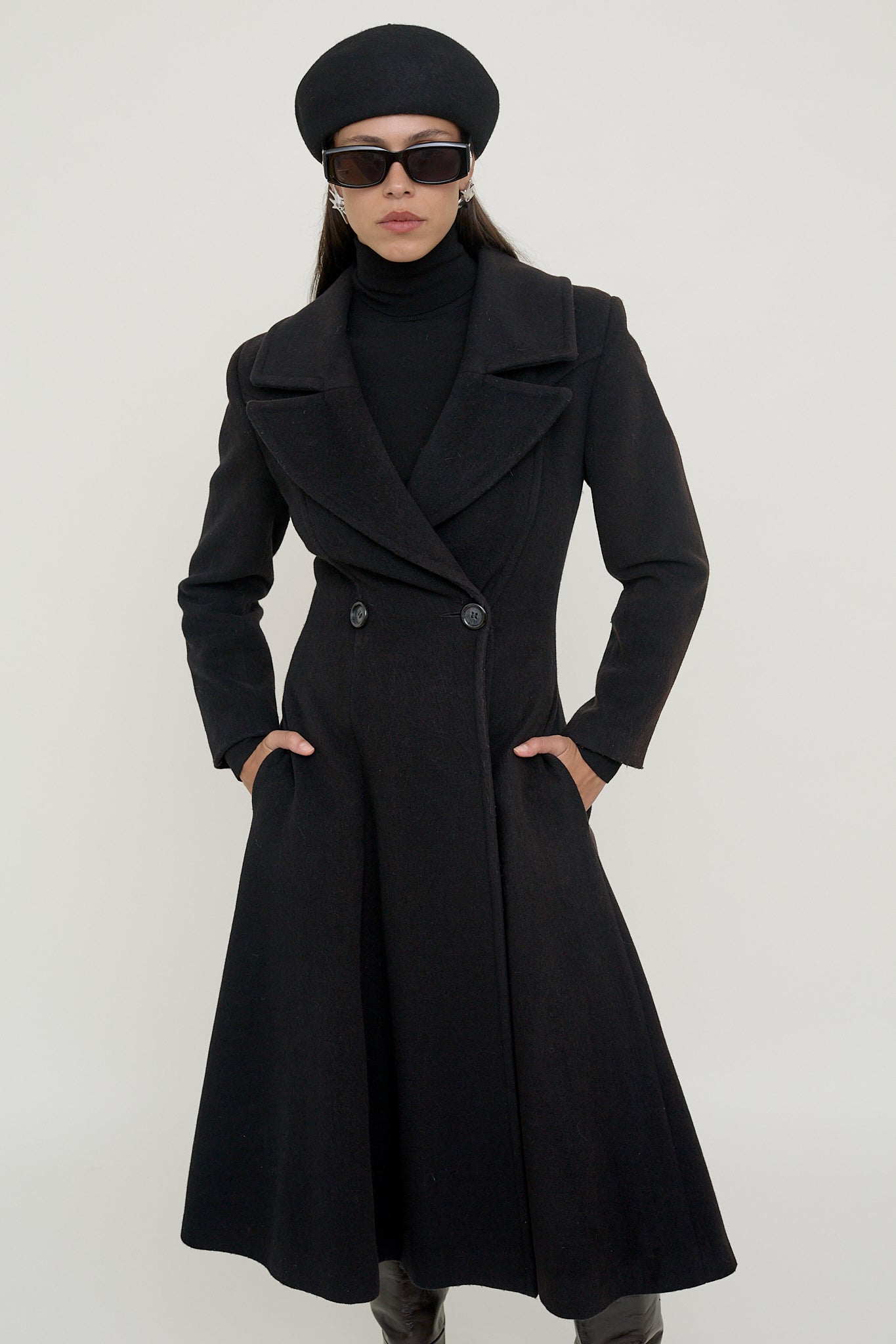 Vintage fitted A-line coat