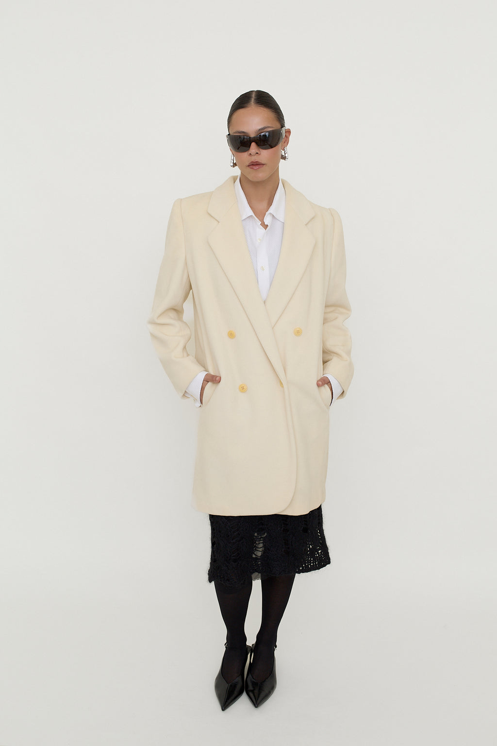 Mani wool cashmere blend double-breasted coat