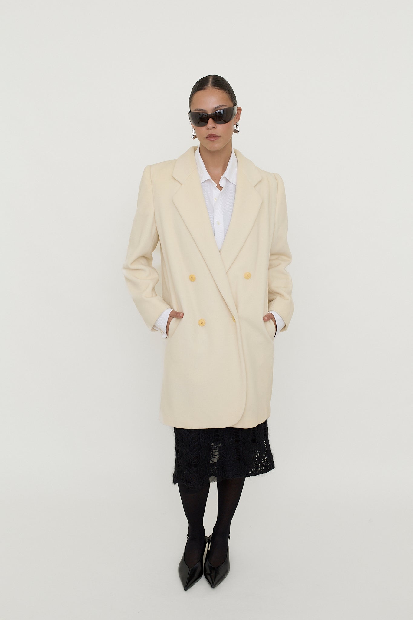 Mani wool cashmere blend double-breasted coat