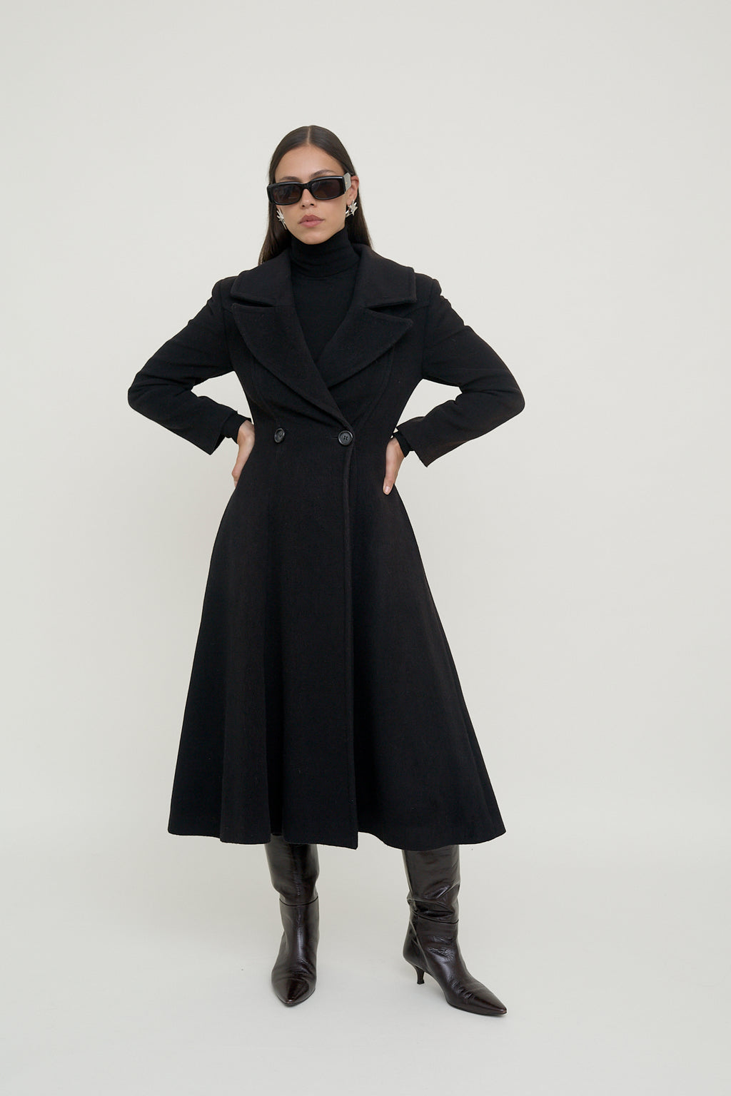 Vintage fitted A-line coat
