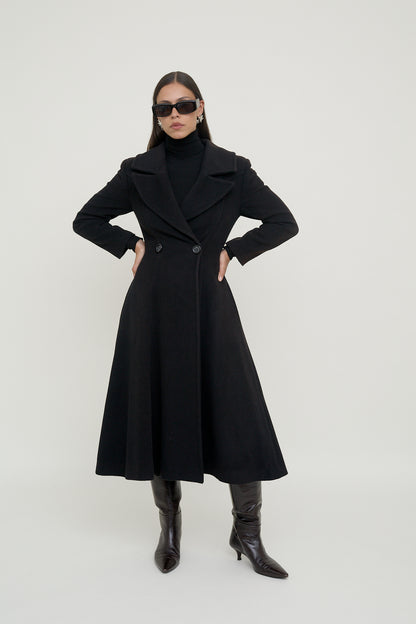 Vintage fitted A-line coat