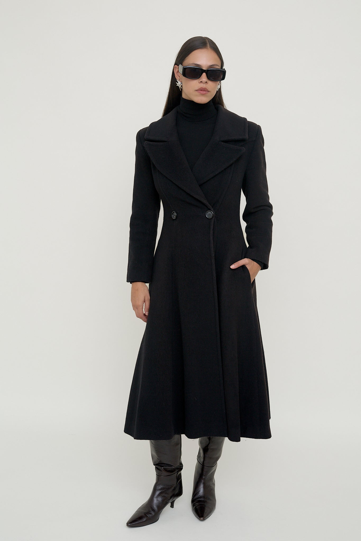 Vintage fitted A-line coat