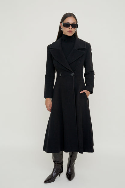 Vintage fitted A-line coat