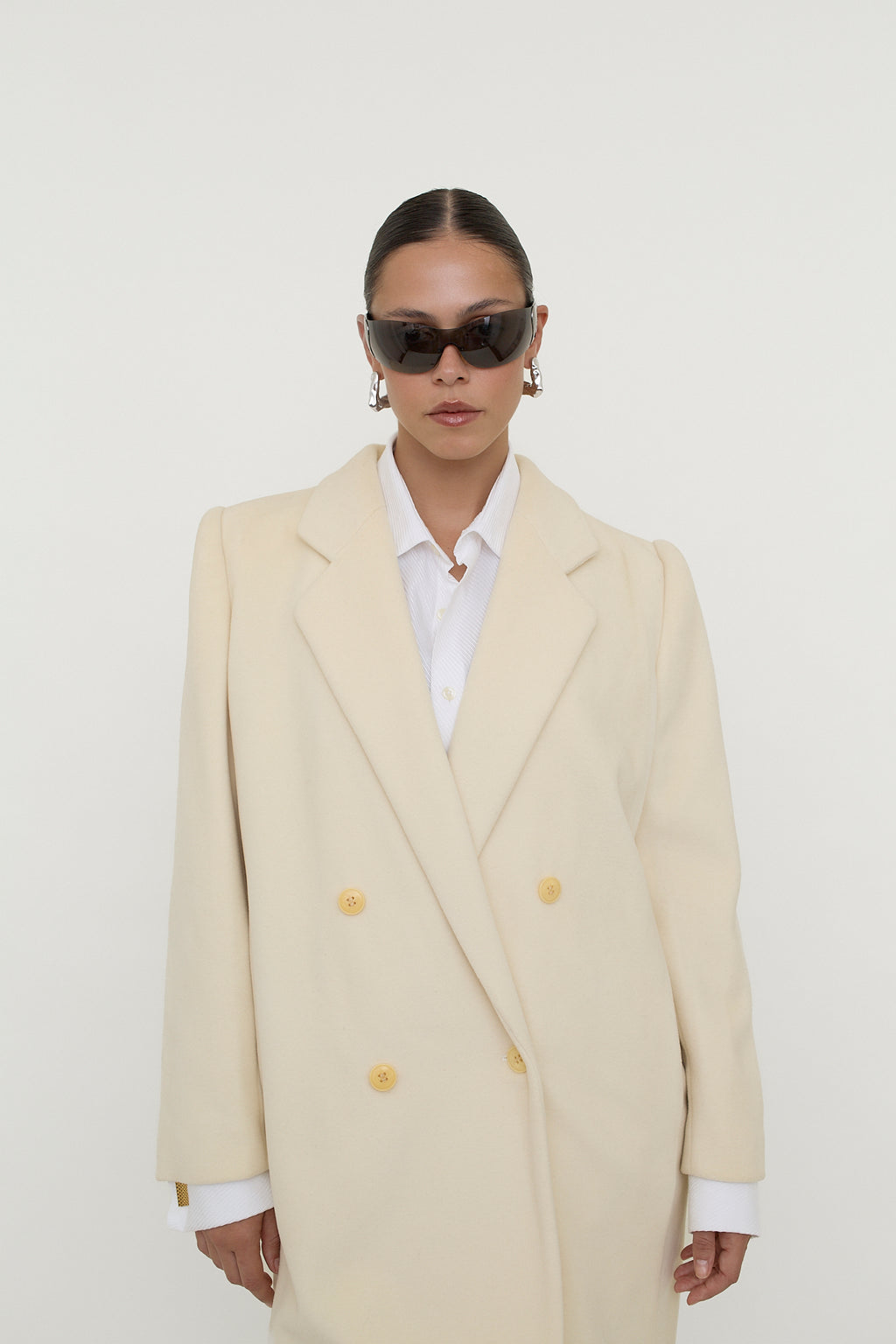 Mani wool cashmere blend double-breasted coat