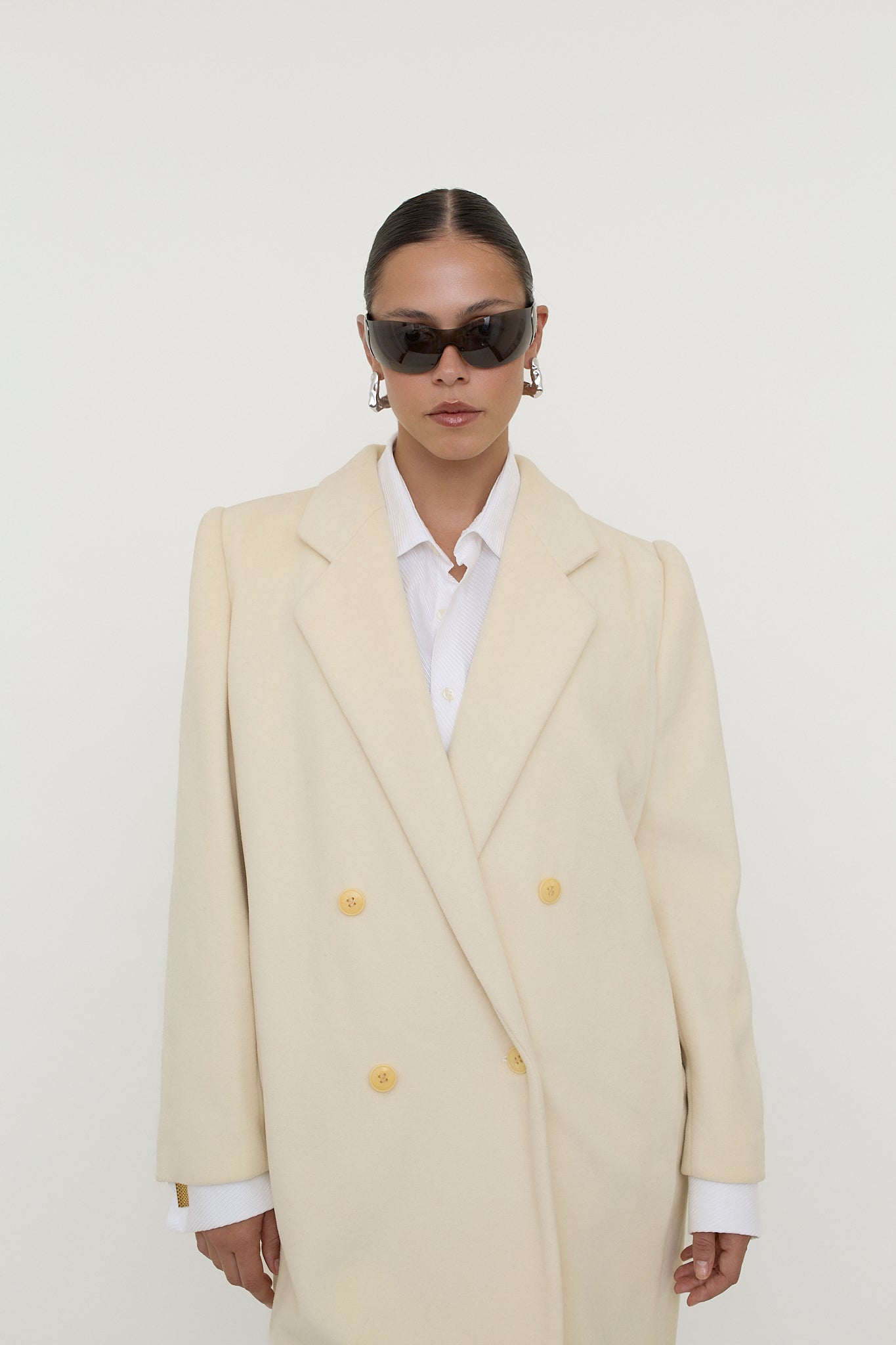 Mani wool cashmere blend double-breasted coat