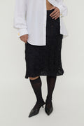 Mohair blend open knit midi skirt
