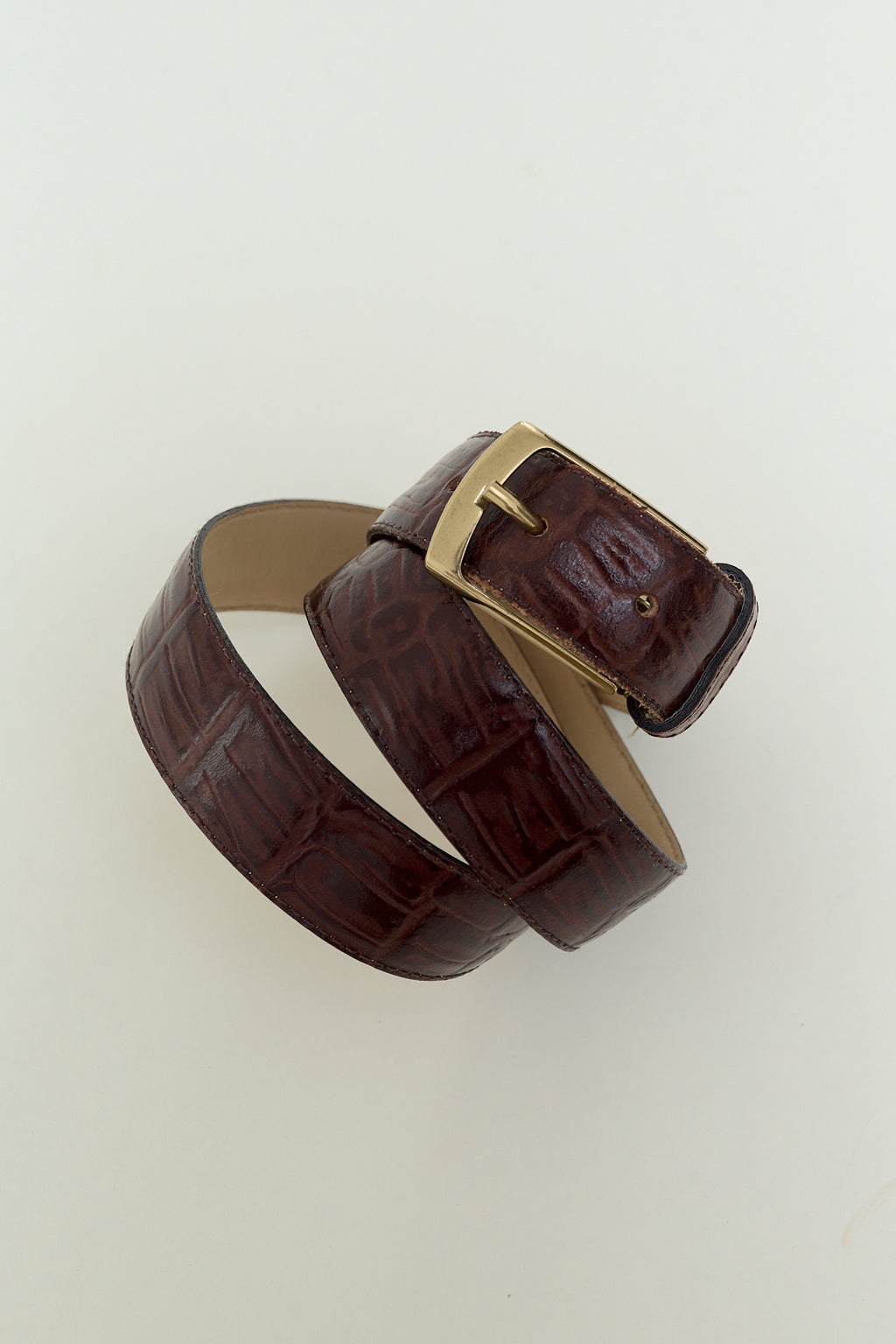 Embossed leather belt