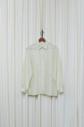 Mint hue silk button-up blouse