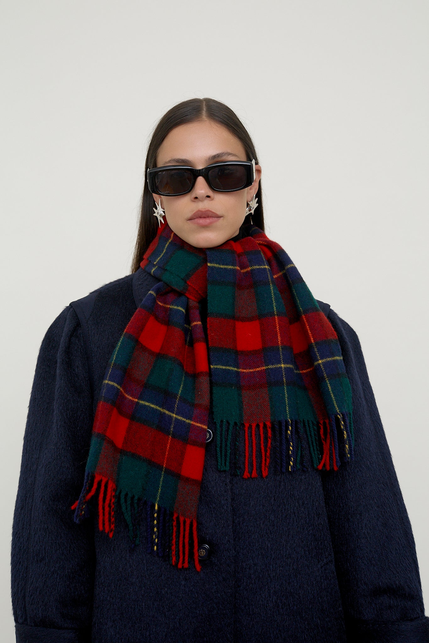 Wool checkered scarf