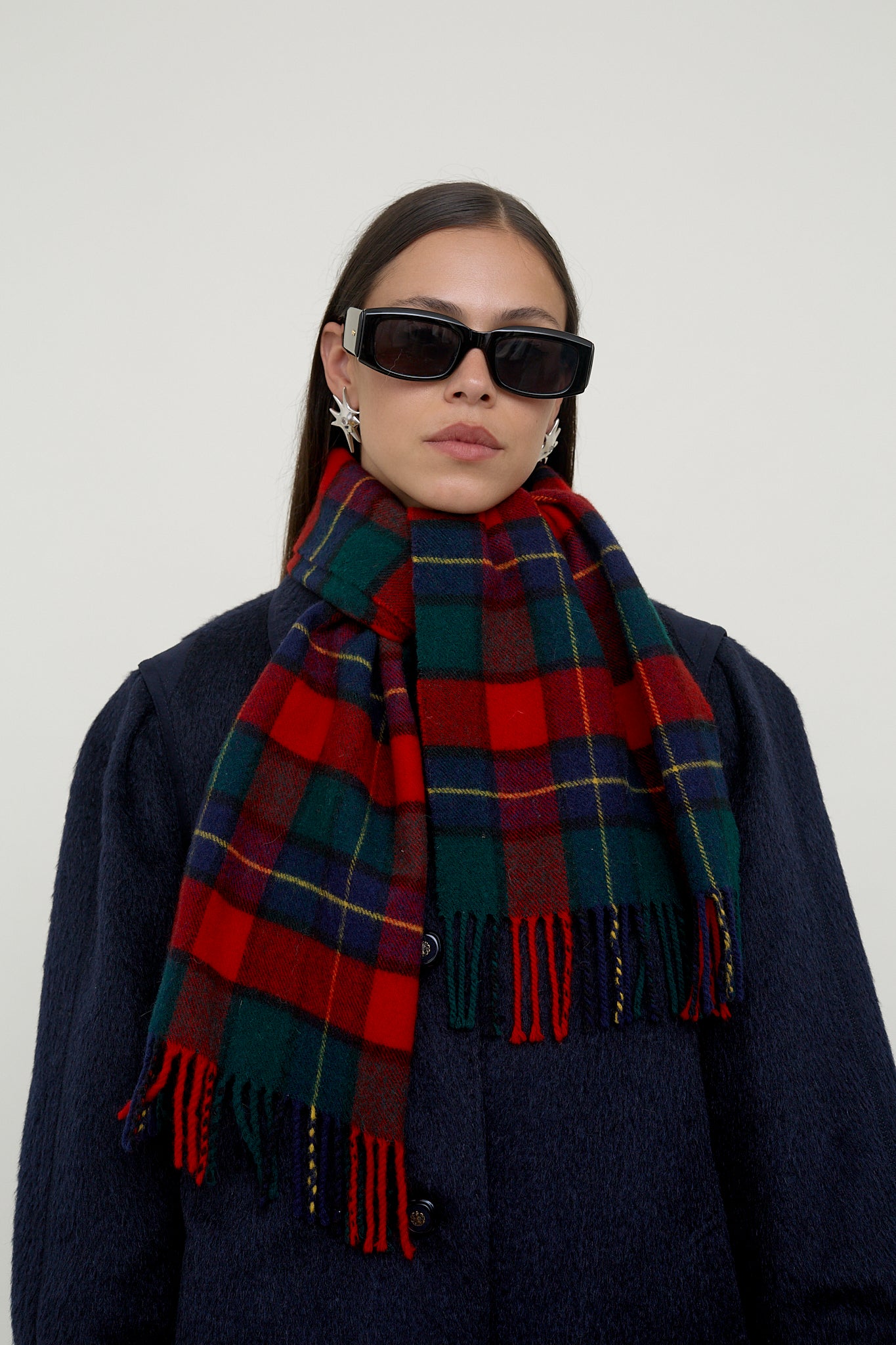 Wool checkered scarf
