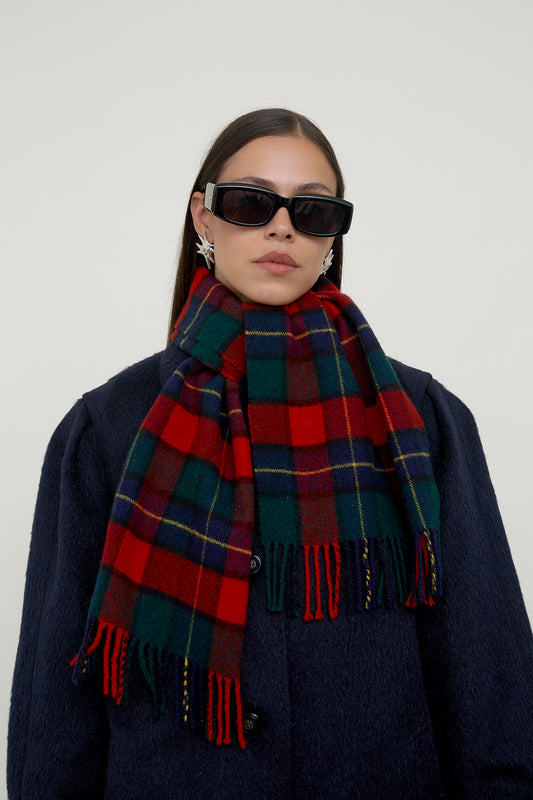 Wool checkered scarf