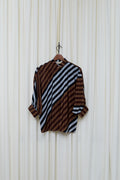 Graphic striped silk blouse