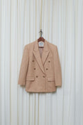 Herringbone wool double-breasted blazer