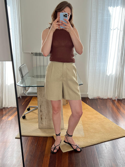Linen bermuda shorts