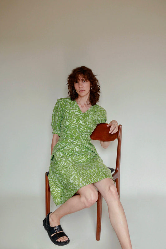 Green polka dot dress