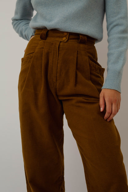 Khaki velvet trousers