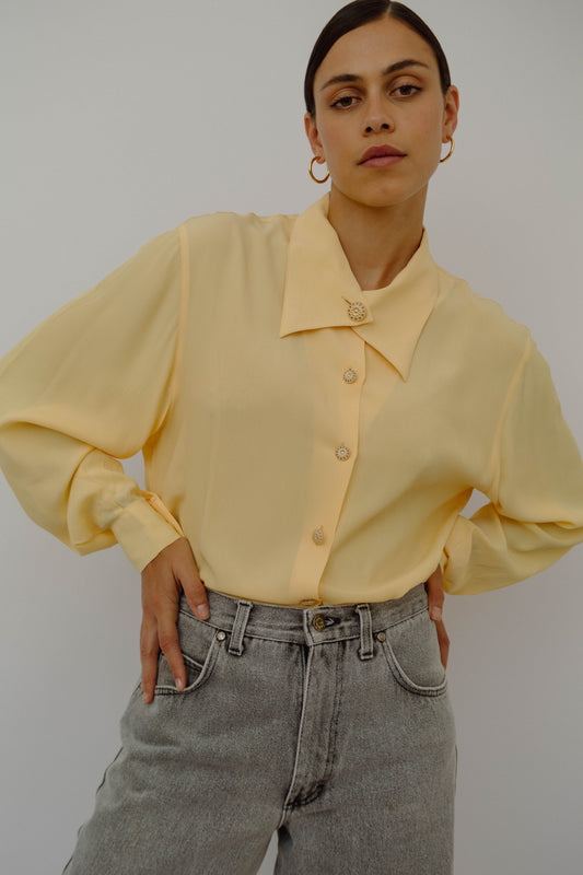 Soft yellow silk blouse