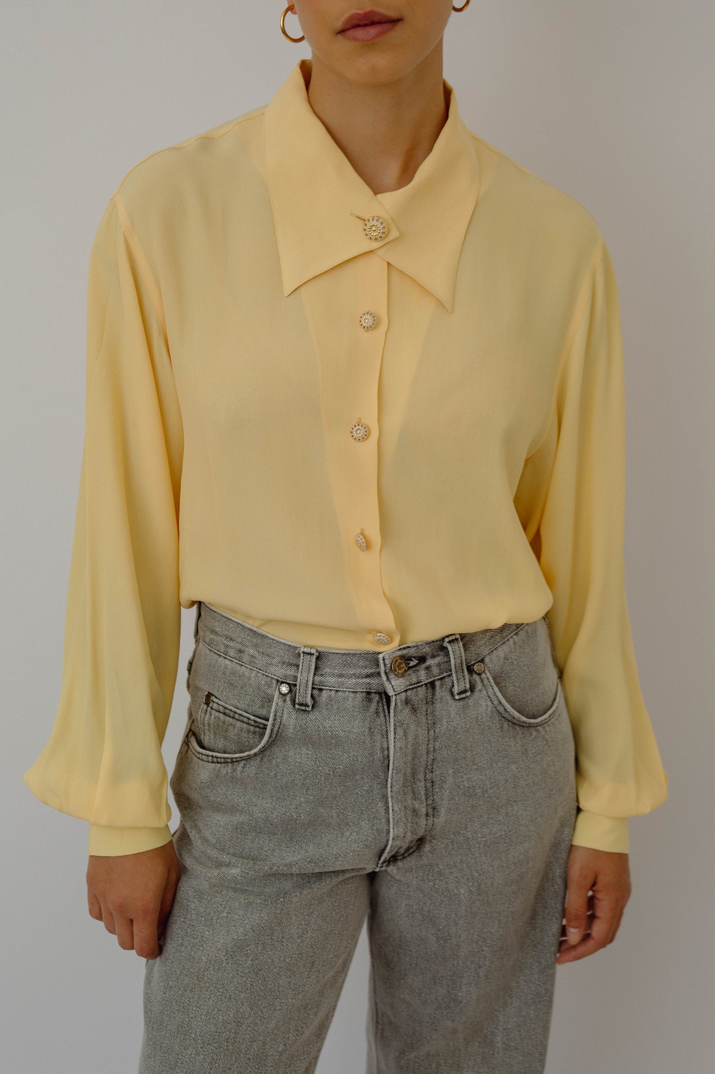 Soft yellow silk blouse
