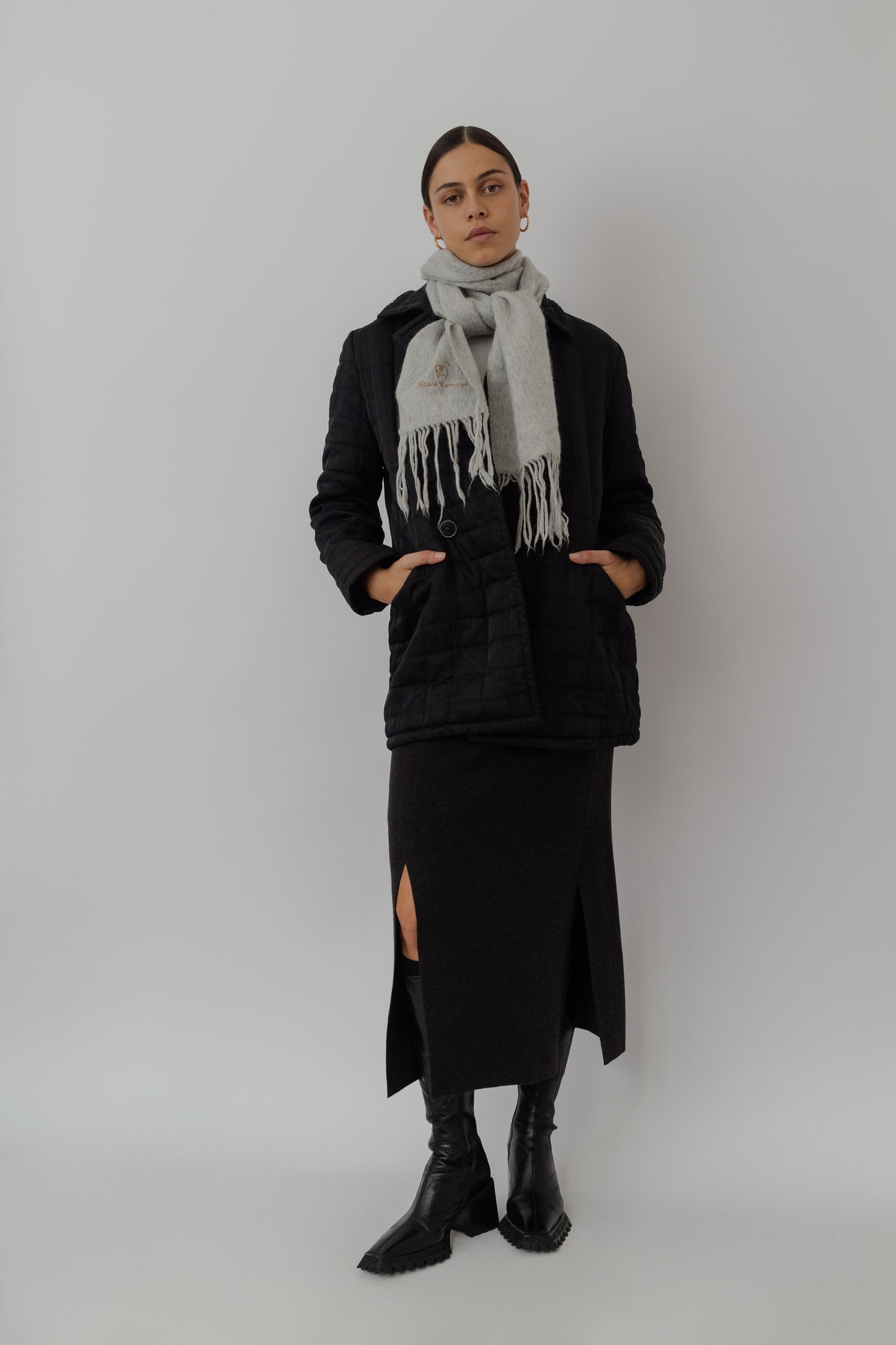 Grey Alpaca scarf